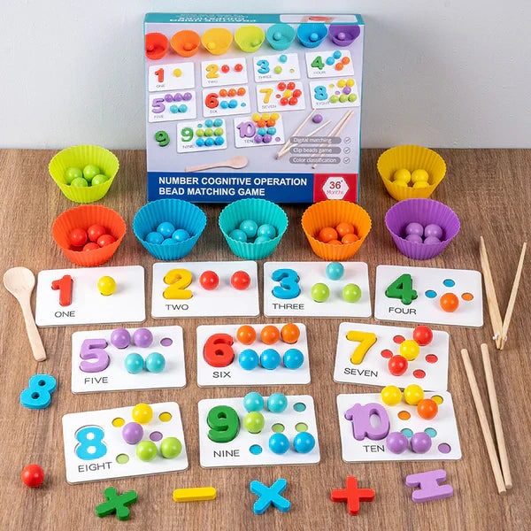 Montessori - matematiikkapalapelit lapsille | Opetuksellinen helmipeli numeroiden tunnistamiseen ja laskutaitoihin
