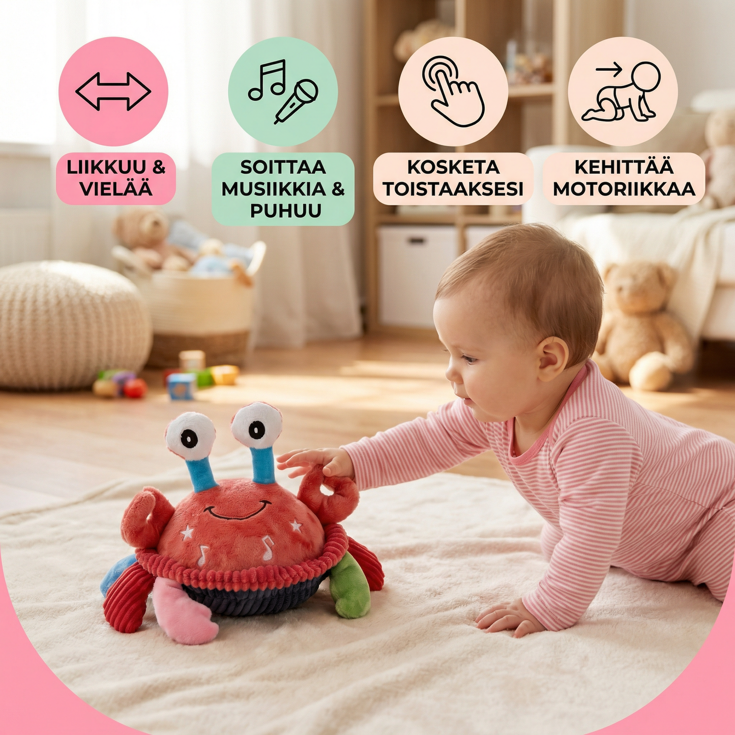 Musiikkirapulelu puhetoiminnolla – liikkuva oppimislelu vauvoille