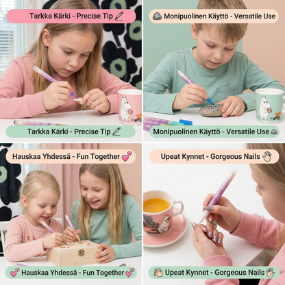 Kynsitaidetussisetti tarkalla kärjellä – akryylimaalikynät hienoihin kynsikuvioihin