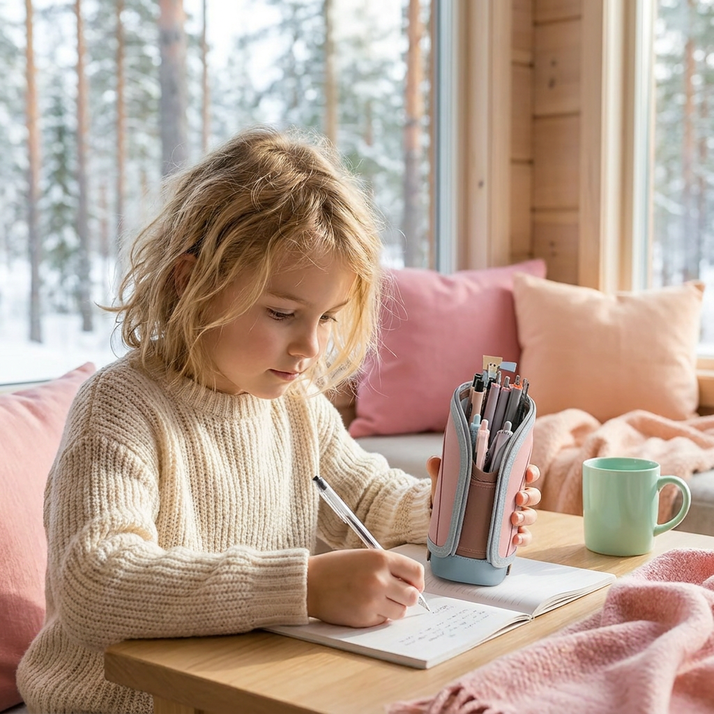 2-in-1 pop-up -penaali kynätelineellä – tilaa säästävä pöytäjärjestäjä