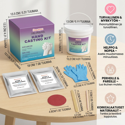 Kädenjälkisarja perheille ja pareille – 3D kipsinen muistoesinesetti