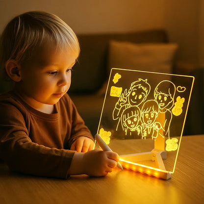LED - kirjoitus- ja piirustustaulu lapsille | Uudelleenkäytettävä valaiseva pinta luovaan muistiinpanojen tekemiseen, taiteeseen ja oppimiseen