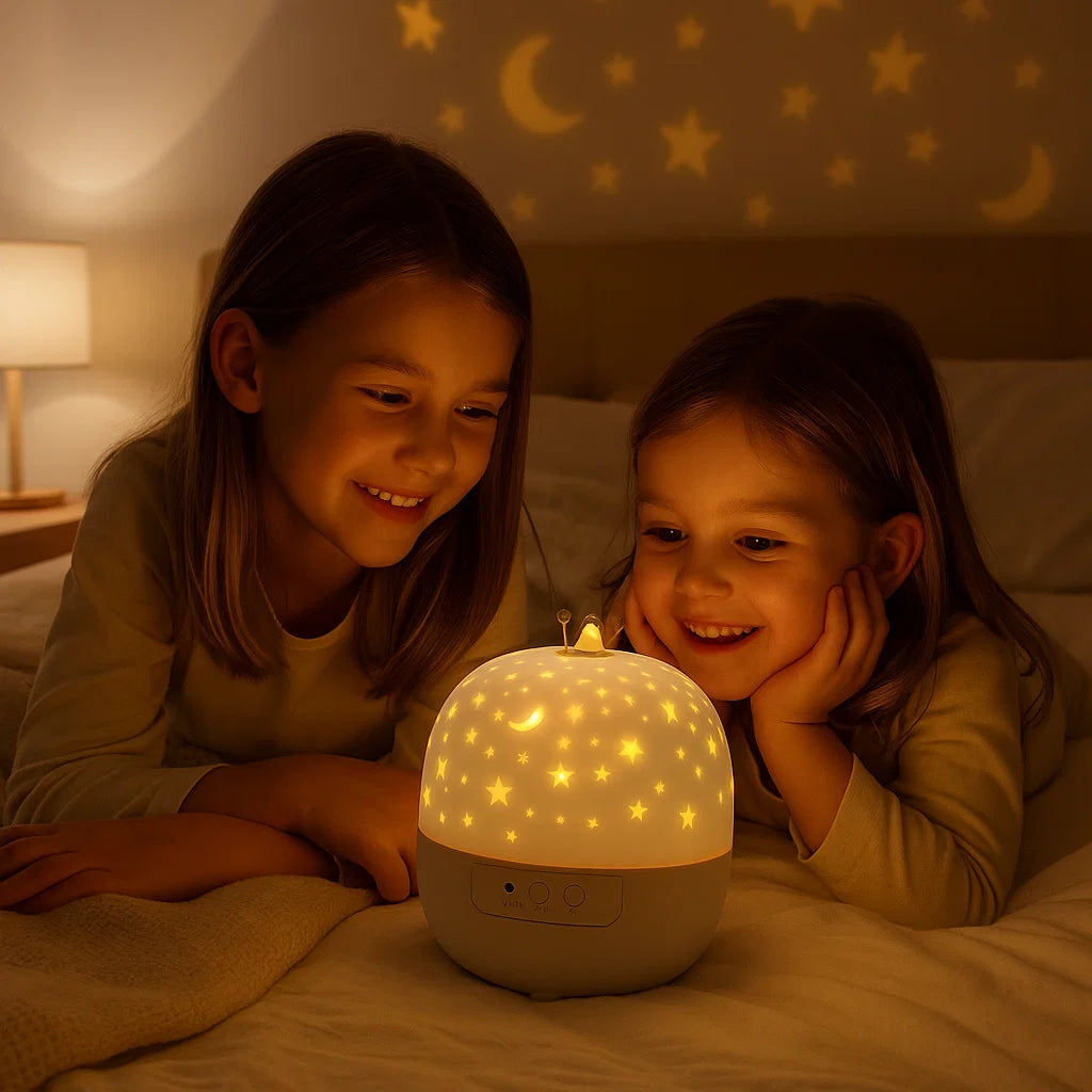 Tähtihimmelin projektorin yövalo | Pyörivä led - lamppu musiikilla ja kohtauskuvilla rentouttavaan tunnelmaan