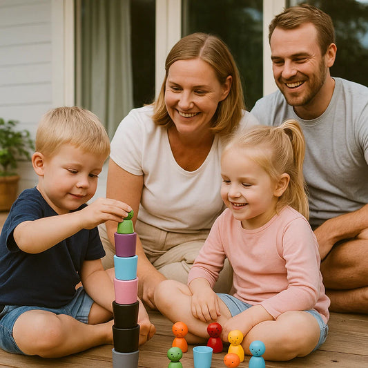 Värilajittelunuket lapsille | Oppimislelu, jolla voi yhdistää, pinota ja harjoittaa hienomotoriikkaa