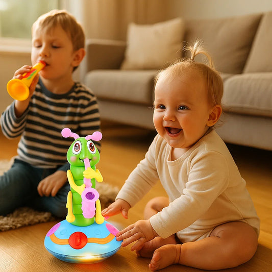 Musikaalinen ryömintälelu vauvoille | Pyörivä toukka, jossa on valo ja ääni varhaisoppimiseen ja hauskaan liikkumiseen