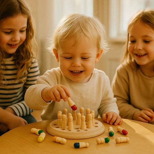 Värit yhdistävät muistipelejä lapsille | Puiset lautapelit, jotka parantavat keskittymistä, logiikkaa ja vanhempien ja lasten vuorovaikutusta