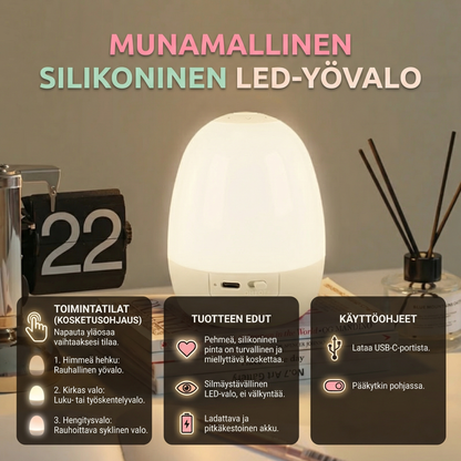 Munamallinen silikoninen LED-yövalo