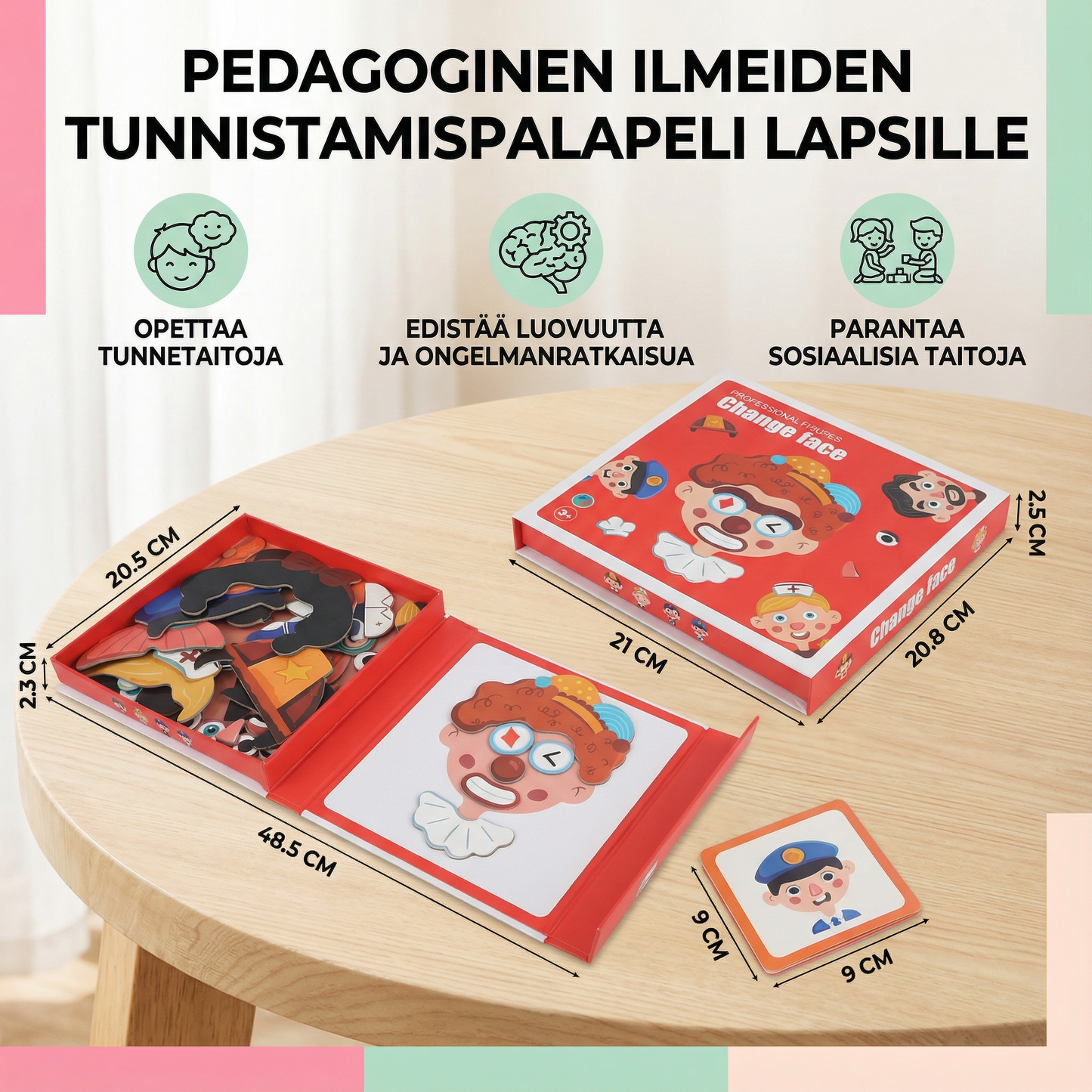 Pedagoginen ilmeiden tunnistamispalapeli lapsille