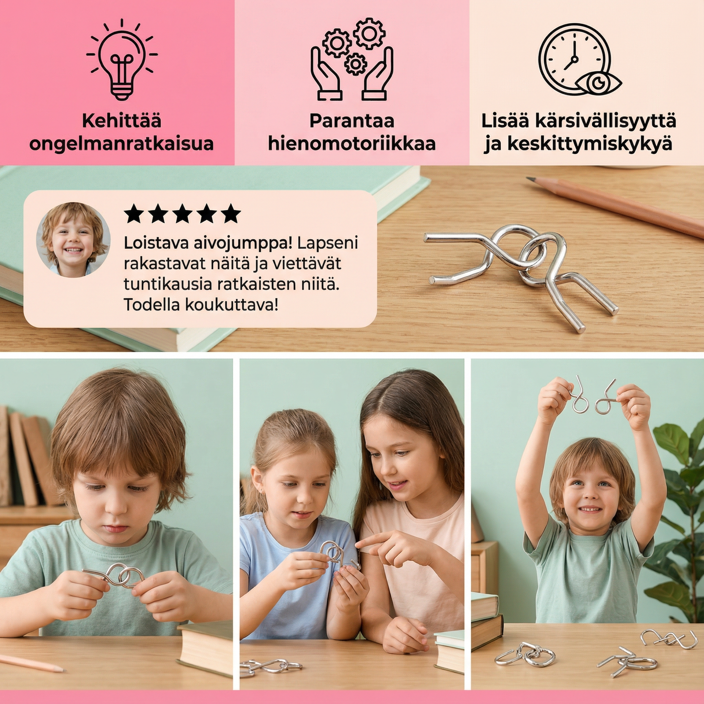 Aivopähkinöitä ja pulmatehtäviä lapsille