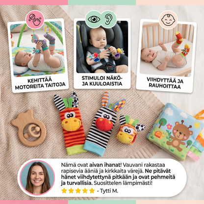 Sensoriset vauvan pehmolelusukat ja rannekkeet