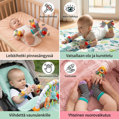 Sensoriset vauvan pehmolelusukat ja rannekkeet